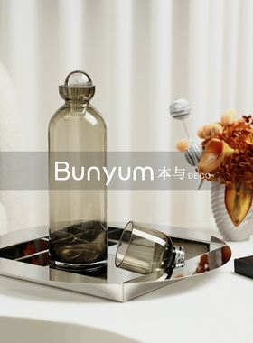 轻奢圆形不锈钢托盘摆件客厅样板间酒柜吧R台软装饰收纳圆盘