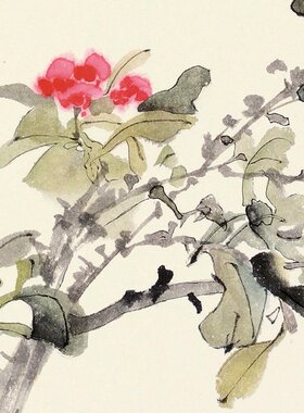 海棠花挂画海棠装饰画客厅餐厅画国画宣纸装裱框礼品画名家张大千