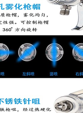 吉由高雾化气泵油漆喷枪气动喷壶汽车喷漆喷胶枪涂料底漆喷漆枪壶
