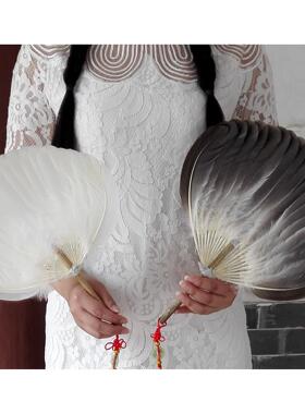 羽扇宝宝工艺品扇宫仙女空气妈妈白鹭羽毛鹅羽毛扇子老式诸葛宝宝