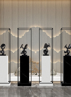 酒店大堂大型落地艺术雕塑装饰售楼处别墅样板间大理石底座摆件