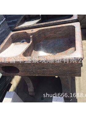 福建现货大理石整体洗衣池阳台石材洗衣盆带搓板一体