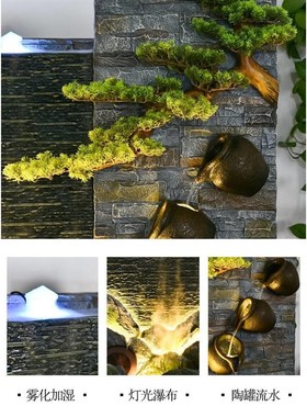 落地屏风大型喷泉假山流水墙循环水幕墙庭院阳台客厅造景生财摆件