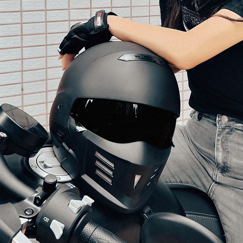 美式战士组合蝎子盔复古巡航摩托车头盔四季轻便机车全盔大头围盔 - 图1