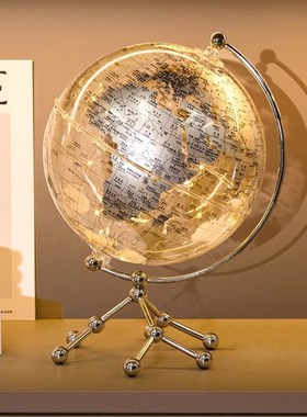 轻奢高档地球仪摆件o家居客厅酒柜电视柜装饰品创意办公室桌面摆