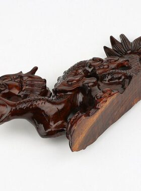 木雕龙摆件 十二生肖龙红木工艺品 实木质家居客厅玄关装饰品摆设