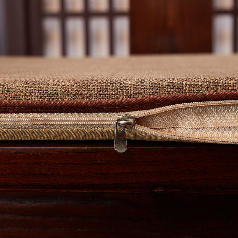 家用棉麻餐椅垫中式纯色实木餐桌椅D垫坐垫马蹄形椅子垫防滑可拆 - 图0