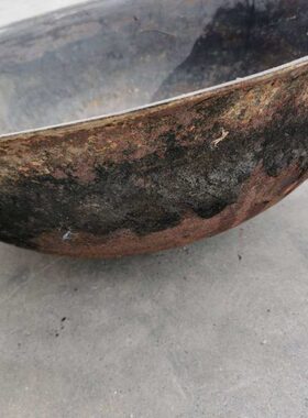 农村老旧货老铁锅大锅民俗老物件怀旧收藏灶堂饭锅农家院装饰摆件