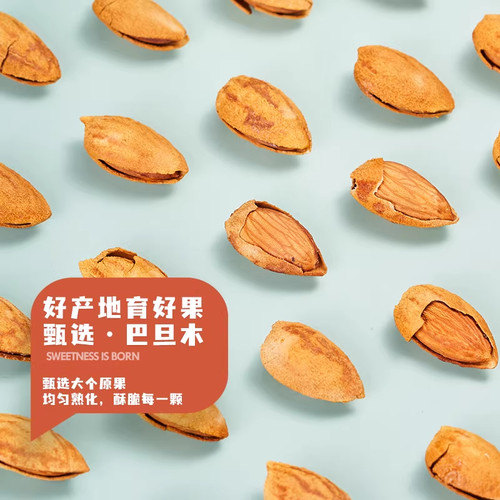 巴旦木坚果500g带壳奶油味手剥巴达木巴坦木扁桃杏仁干果年货坚果 - 图1