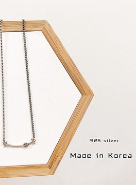 韩国东大门时尚S925纯银复古坦克链拼接圆珠笑脸短款项链锁骨链