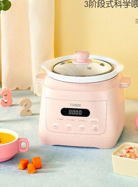 天际12DD全自动宝宝bb煲炖汤小白瓷迷你婴儿电煮粥锅炖锅1.2L快煲