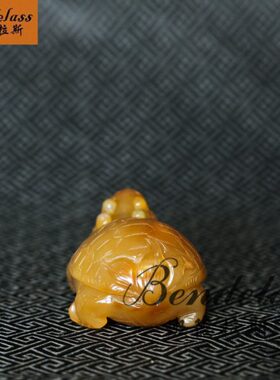 班德拉斯玛瑙石雕刻龙龟小摆件手把件男士把玩件创意礼物玉石把件