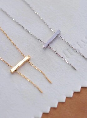 抽拉平衡木珍珠项链7-8mm通体18k金配件优雅气质通勤时尚简约厂家