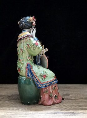 陶瓷工艺品家居摆设 石湾公仔新房礼品饰品艺术客厅仕女摆件 深闺