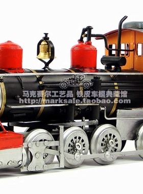 铁艺金属火车模型装饰道具1886年联合号蒸汽机车复古火车头礼物