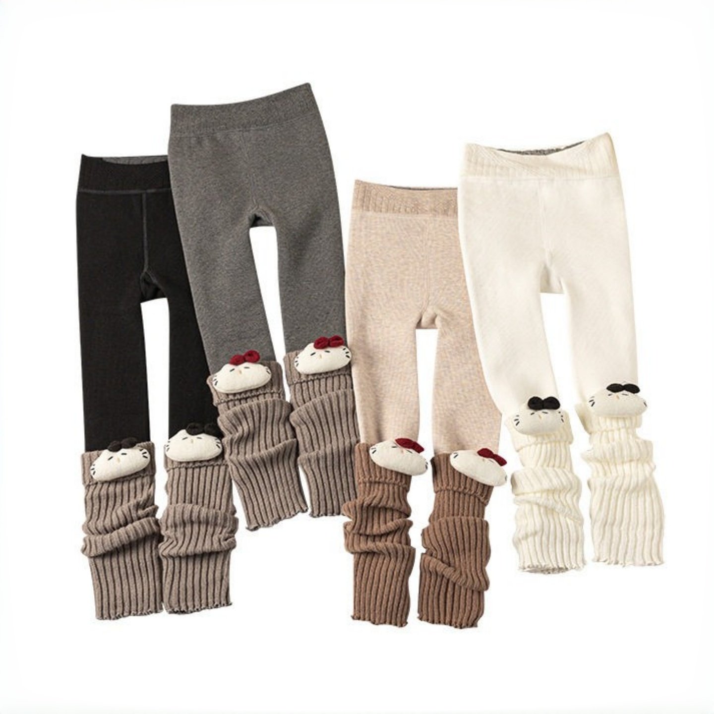 女童打底保暖裤冬季外穿可拆卸袜套加绒加厚拼接撞色堆堆连裤袜,淘宝优惠券,粉丝福利购,淘宝优惠卷