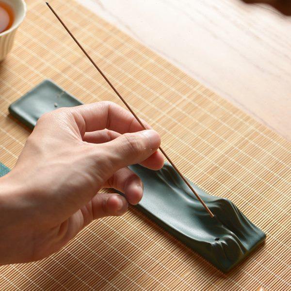 陶瓷千里江山线香炉 中式香插摆件创意茶道供奉卧香炉家用檀香炉,淘宝优惠券,粉丝福利购,淘宝优惠卷