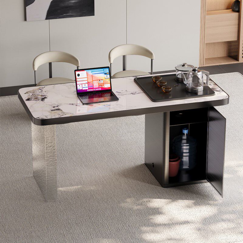 现代简约岩板茶桌椅组合轻v奢不锈钢阳台烧水壶一体家用办公小茶,淘宝优惠券,粉丝福利购,淘宝优惠卷