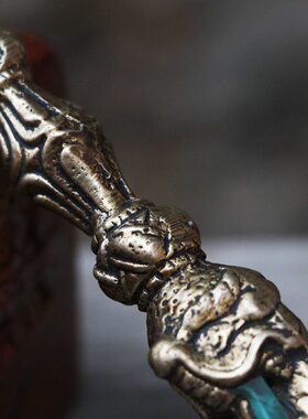 制器西藏头明铜金刚马法撅金刚杵用具手工金刚王尼泊尔降魔杵