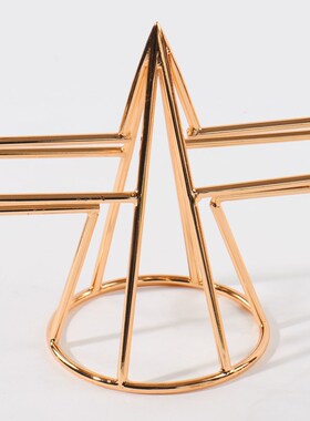 简约现代轻奢电镀金属几何铁艺摆A件样板间酒店客厅玄关桌面装饰