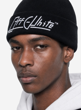 OFF-WHITE™字母翻边针织帽保暖