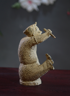 新中式兵马俑软装摆件古典茶室y禅意玄关书柜博古架仿古击鼓说唱