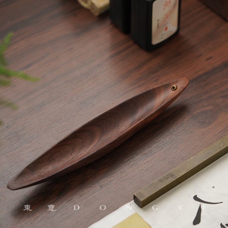 黑胡桃木实木香插不落灰创意船形线香香座香立R精致家用艺术香炉,淘宝优惠券,粉丝福利购,淘宝优惠卷