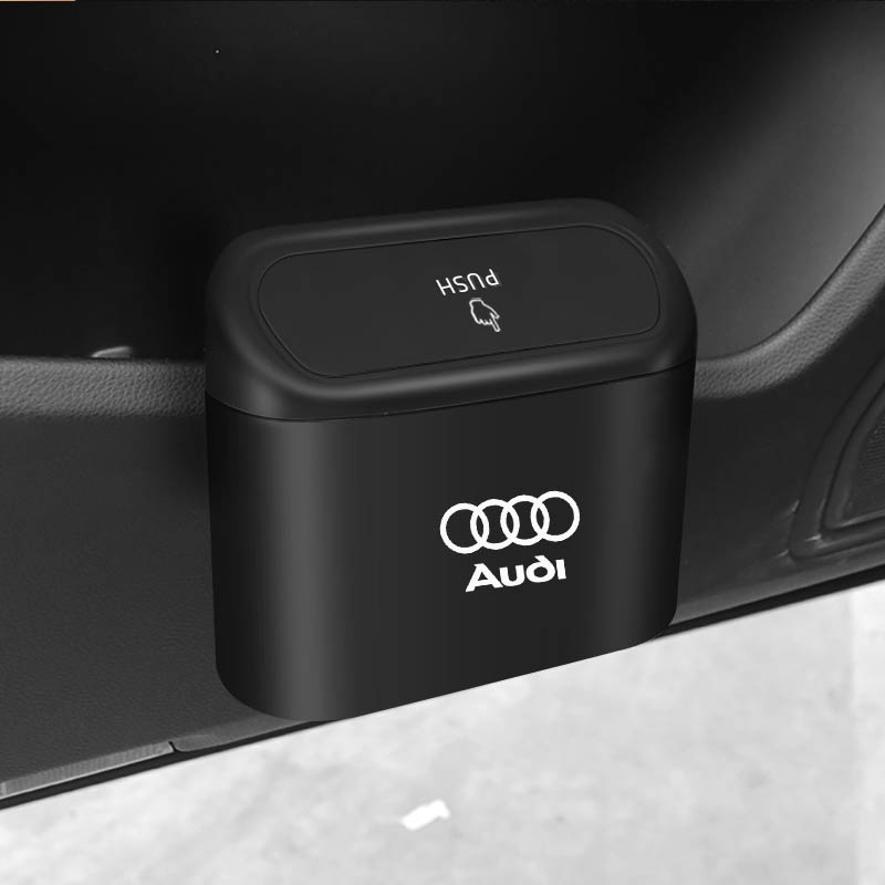 奥迪新A3/A4L/mA6L/Q3/Q5L专用车载垃圾袋置物盒汽车内收纳桶内饰 - 图1
