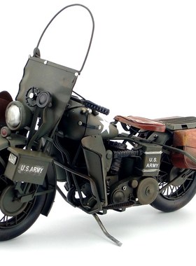 复古创意铁艺欧式装饰摆设美国哈雷WLA型摩托车模型家居饰品礼物