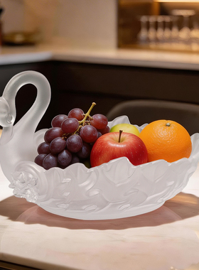 古东东非遗古法琉璃天鹅果盘摆件