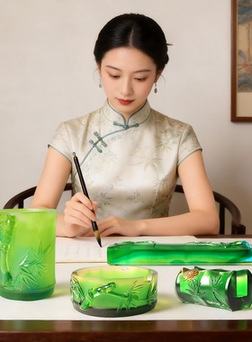 古东东节节高升琉璃文房四宝礼品