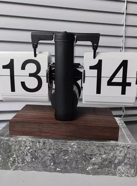 欧式自动翻页钟表小天平翻牌座钟覆古客厅简约S家居摆件王自如同