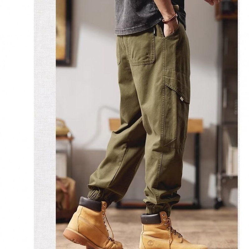 2025春秋休闲工装裤男美式大口袋束脚裤潮牌宽松运动百搭哈伦长裤,淘宝优惠券,粉丝福利购,淘宝优惠卷