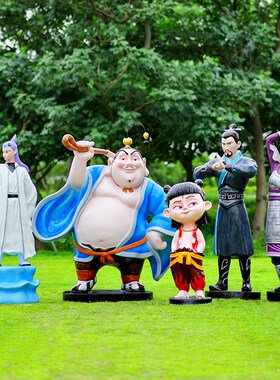 商场户外电影院门口卡通装饰摆件玻璃G钢哪吒魔童雕塑大型动漫人