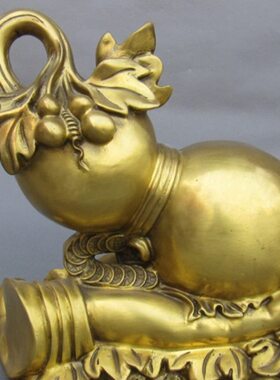 铜佛手葫芦摆件福字葫芦佛手福禄家居招财睡葫芦中式桌面工艺品