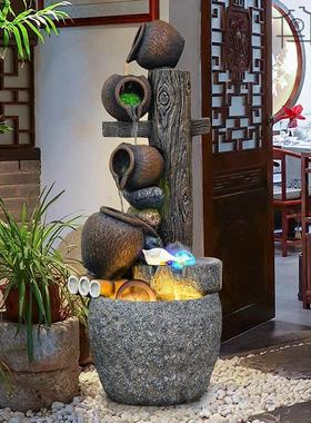 假山流水摆件循环水客厅阳台招财喷泉风水轮庭院水景布置鱼池装饰