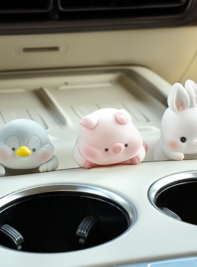 车载车内饰品汽车趴趴摆件中控台显示屏可爱解压植绒屏幕装饰挂饰