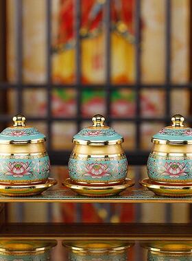 佛具用品大全供奉家用佛前小香炉水杯花瓶供果果盘莲花佛灯摆件