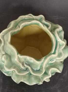 陶瓷工艺品家居摆设 石湾公仔 生菜花插 现代装饰品桌面艺术摆件