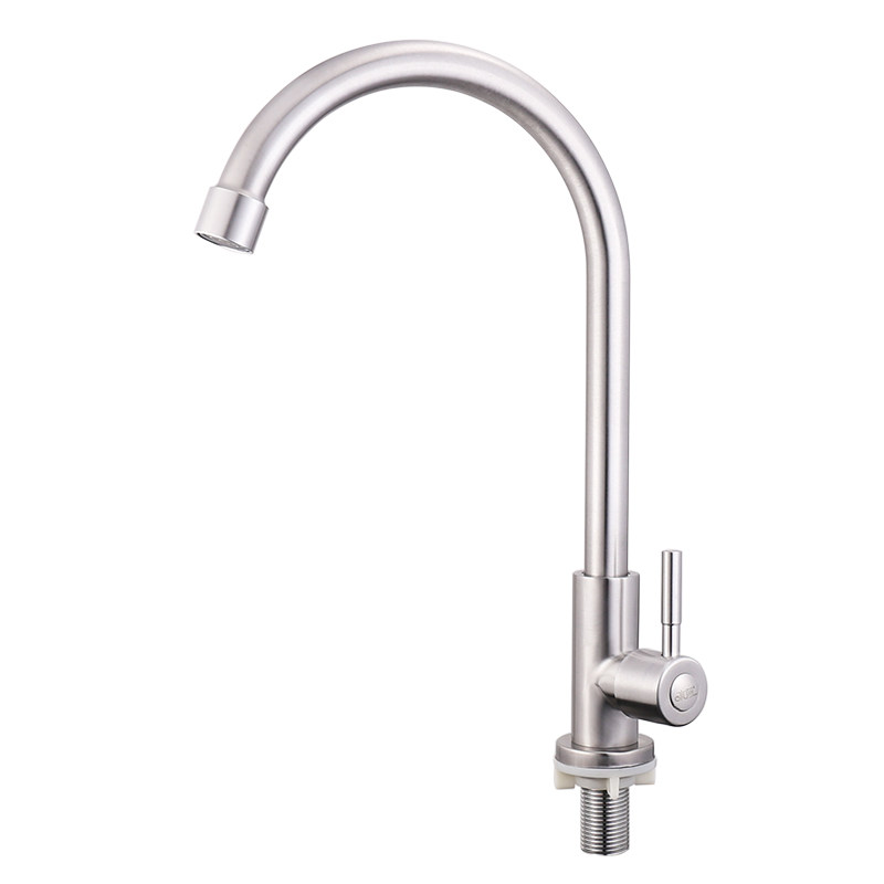 304不锈钢单冷水龙头厨房水槽洗菜盆旋转防溅水龙头全铜阀芯龙头,淘宝优惠券,粉丝福利购,淘宝优惠卷