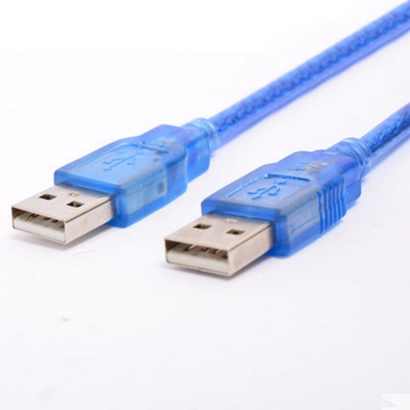 USB公对公对考数据线1.5/3米2.0蓝色双屏蔽A对A铜线USB带磁环U对U - 图2