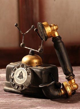 创意复古民国电话机模型摆件客厅家居酒吧老式怀旧物件装饰品