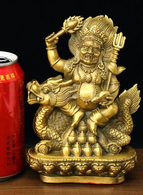 财神摆件风水纯铜招财黄色旺财全铜家居财神五姓财神工艺品五用品