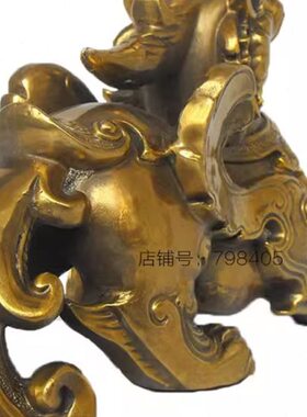 天禄休皮丘店铺摆件皮工艺品一对纯铜摆设办公室貔貅盔甲装饰家居