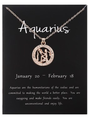 十二星座圆形立.体吊坠项炼