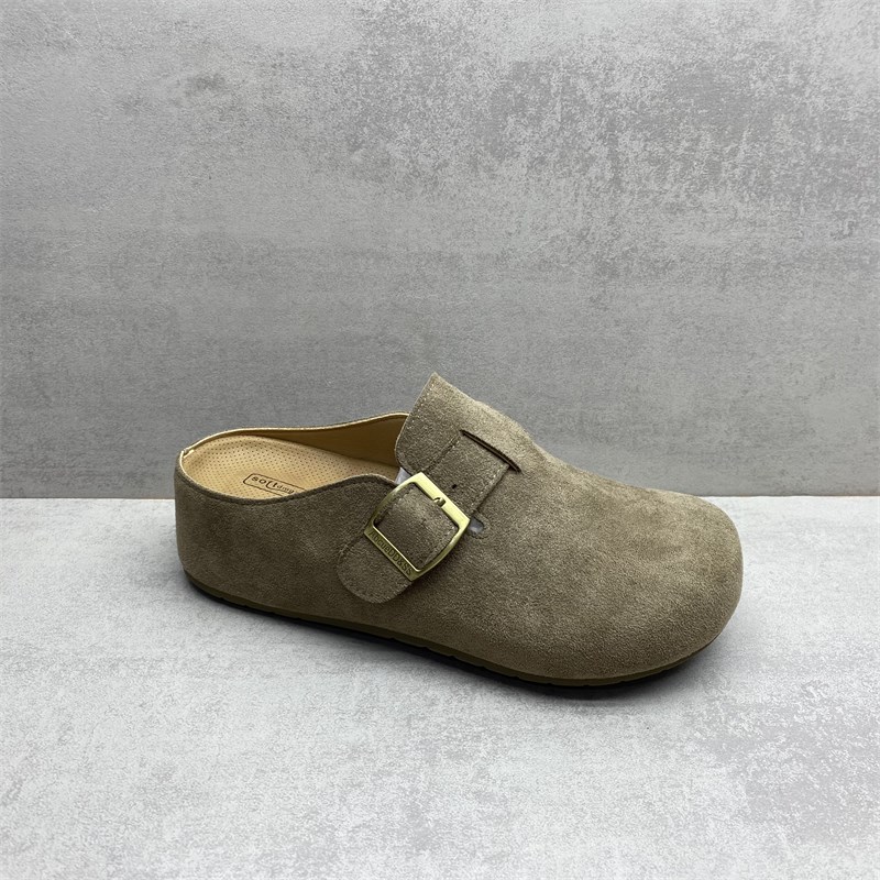 断码处理2025春款女鞋文艺复古外穿一脚蹬增高勃肯鞋无后跟懒人拖 - 图3