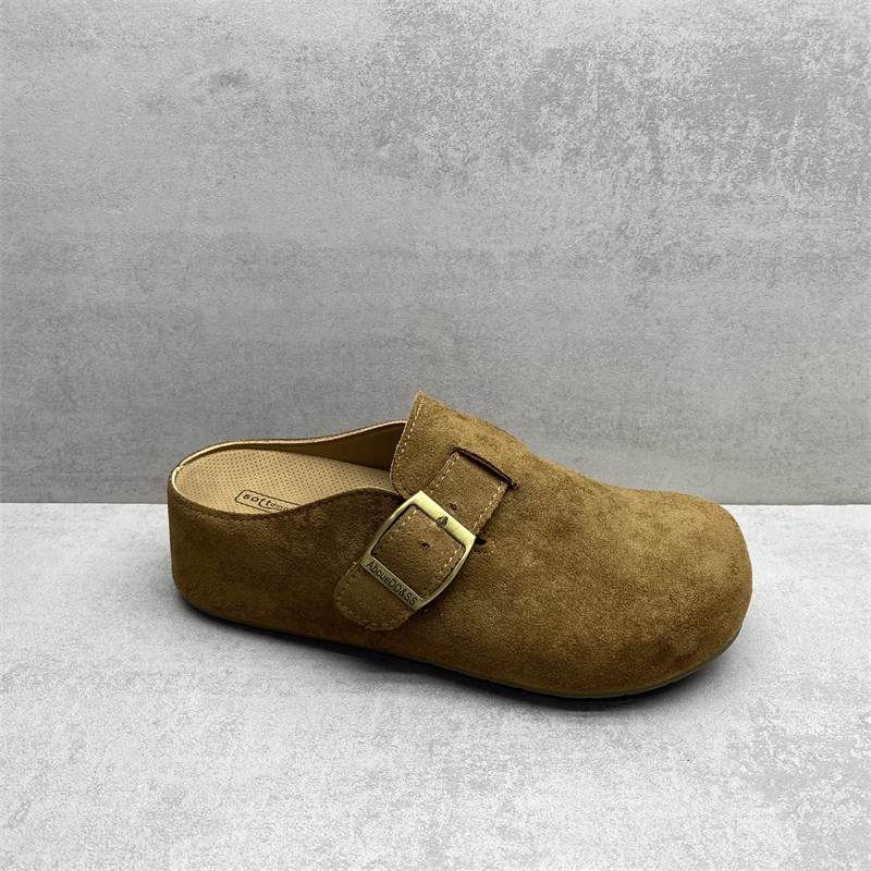 断码处理2025春款女鞋文艺复古外穿一脚蹬增高勃肯鞋无后跟懒人拖 - 图2