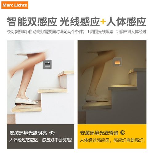 86暗装人体感应开关地脚灯起夜感应灯全自动86面板灯夜用灯楼梯灯 - 图1