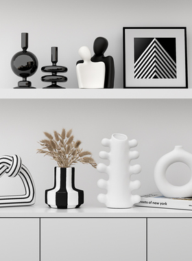 北欧风艺术摆件简约抽象高档软装创意客厅电视柜W酒柜桌面饰品