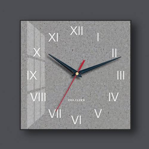 方形钟表挂钟客厅现代简约时尚轻奢创意2024新款灰色餐厅时钟挂墙 - 图0